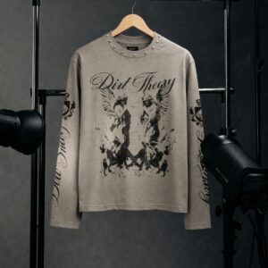 dirt theory graphic long sleeve t shirt